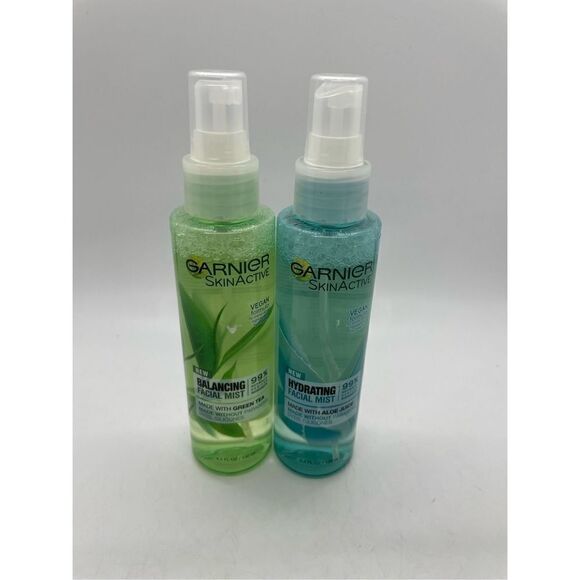 2 Pack Garnier SkinActive FACIAL MIST 4.4oz Balancing 1 GreenT & 1 Hydrating Alo - Picture 1 of 7